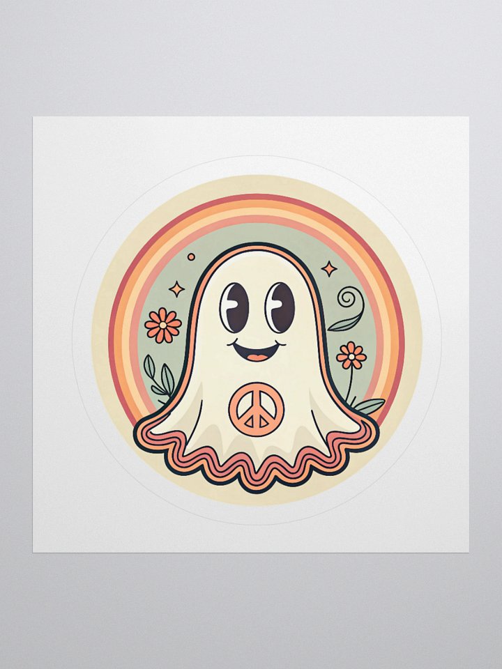 Peaceful Ghost Kiss Cut Sticker product image (1)