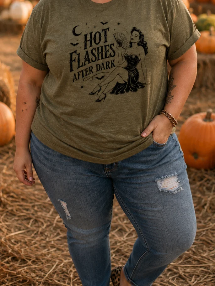 Hot Flashes After Dark | Vintage Halloween Tee product image (1)