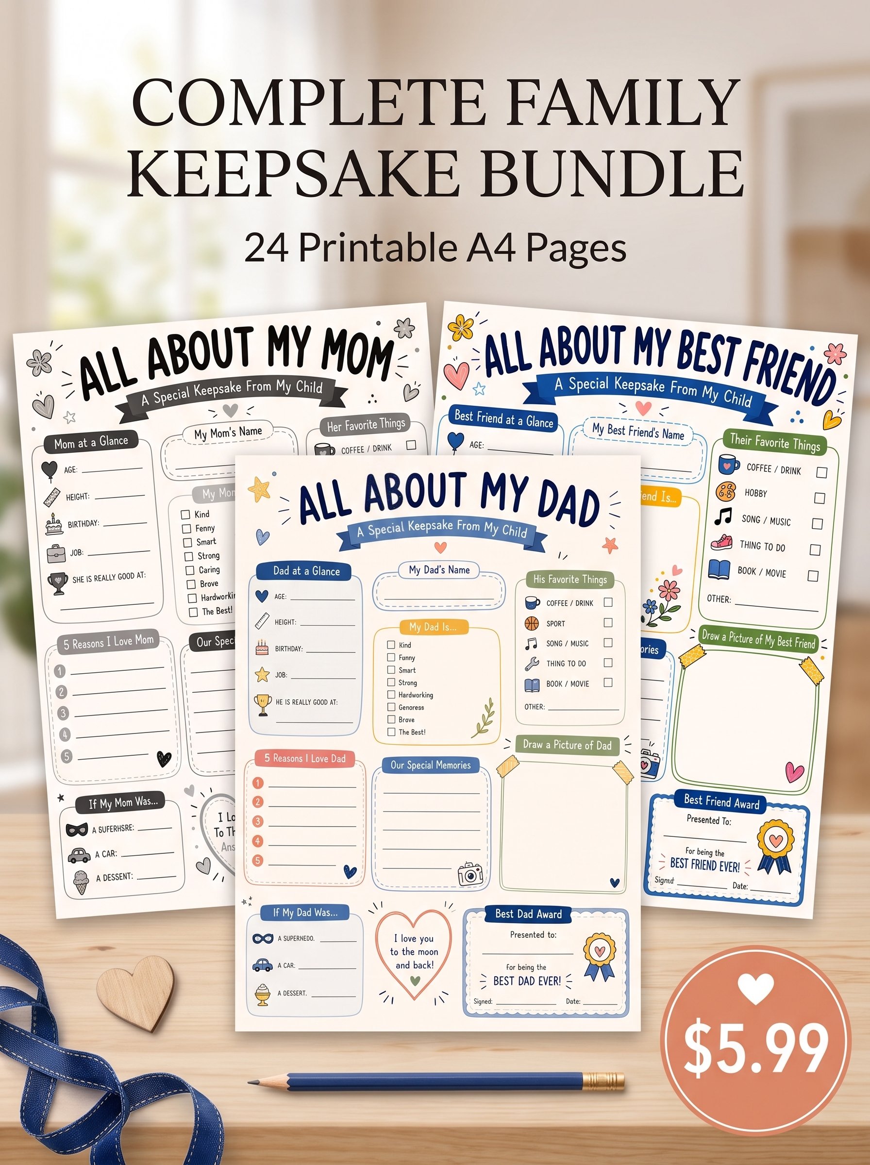 Complete Family Keepsake Printable Bundle product image (1)
