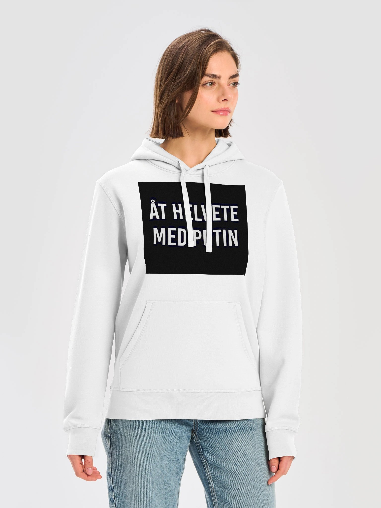 Åt helvete med Putin - Svart Bakgrund (Organic Premium Hoodie) product image (3)