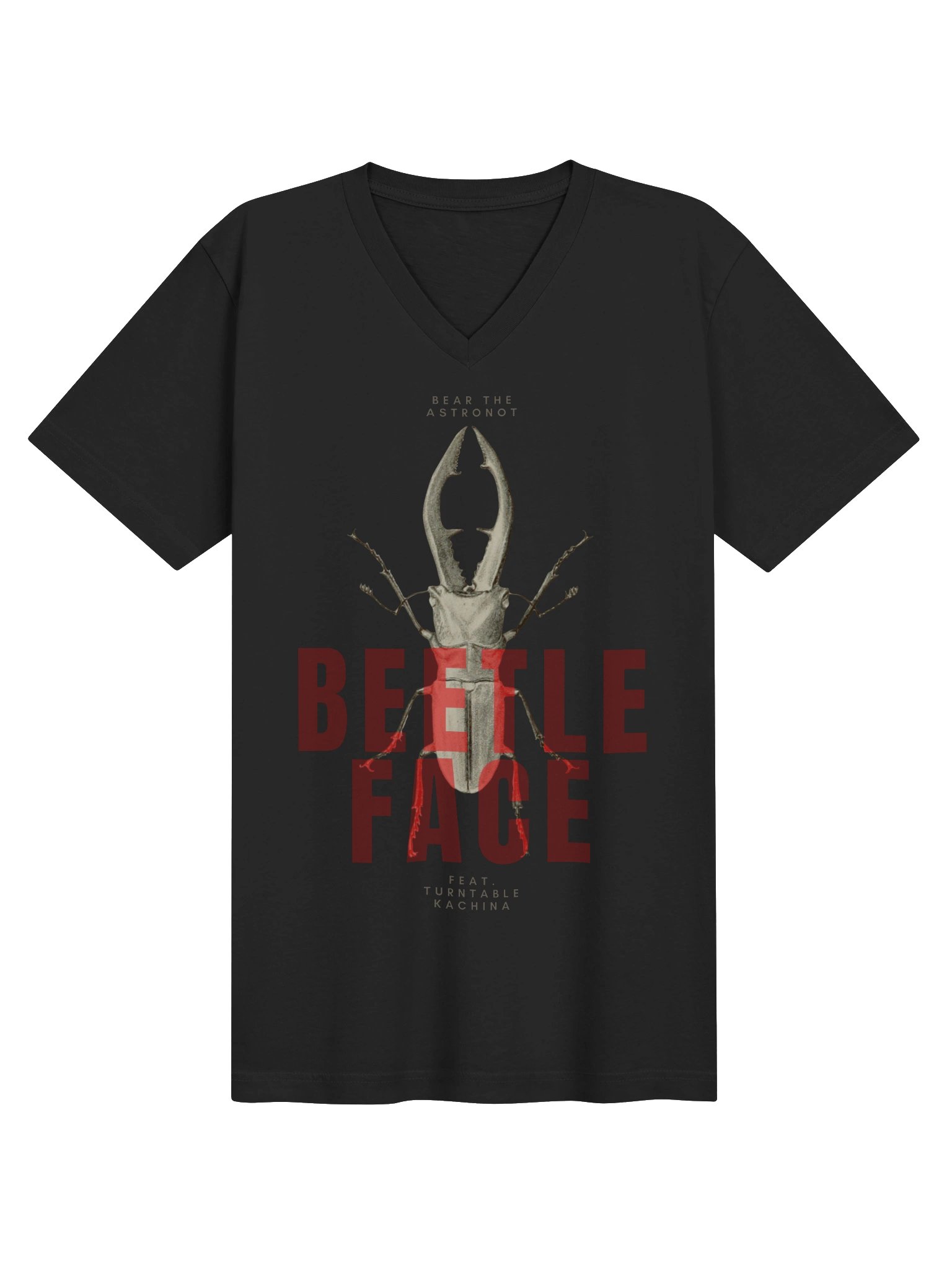 Bear the Astronot & Turntable Kachina BEETLE FACE V-neck T-shirt product image (1)