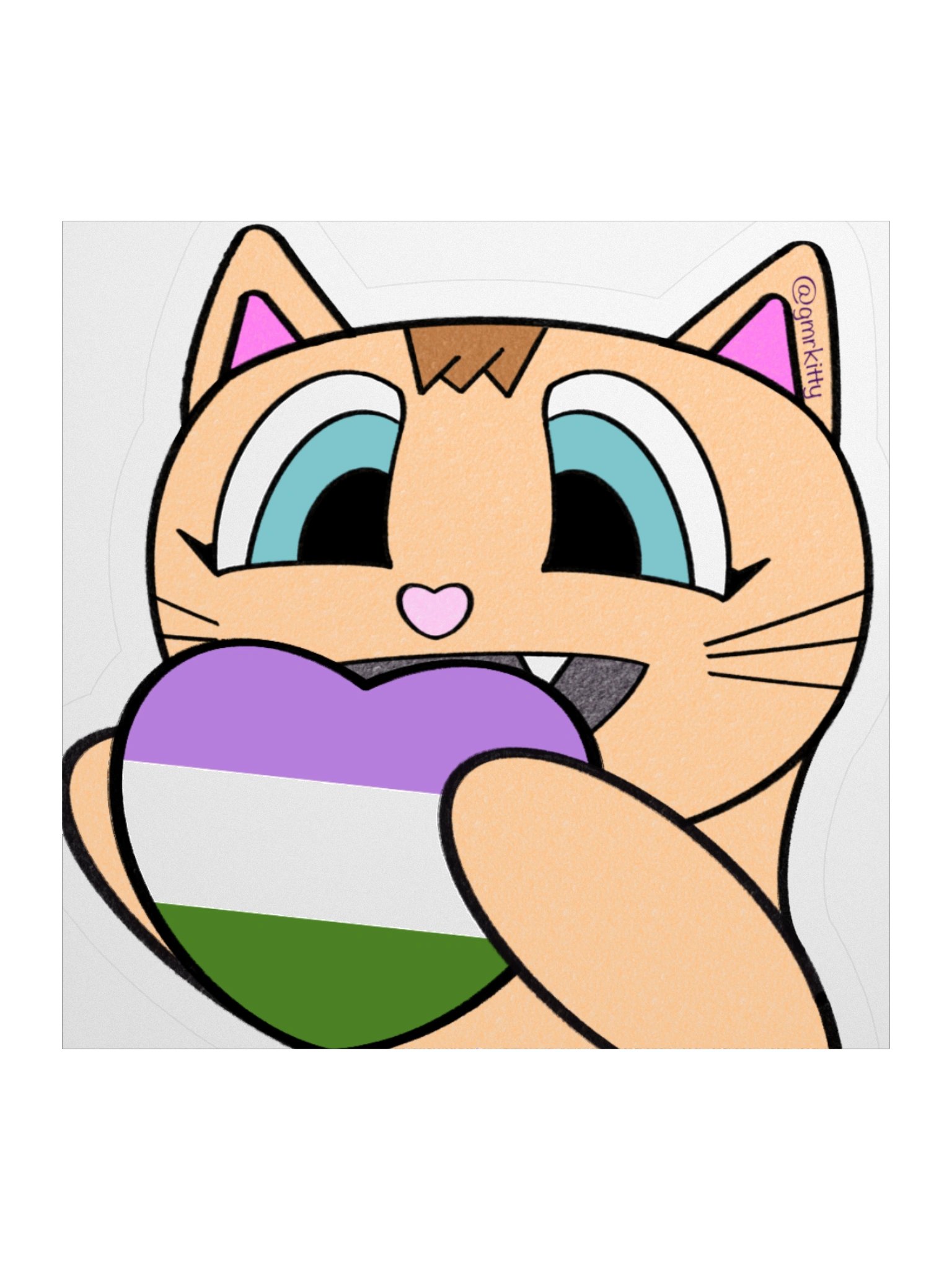 Genderqueer Pride Kitty Sticker product image (2)