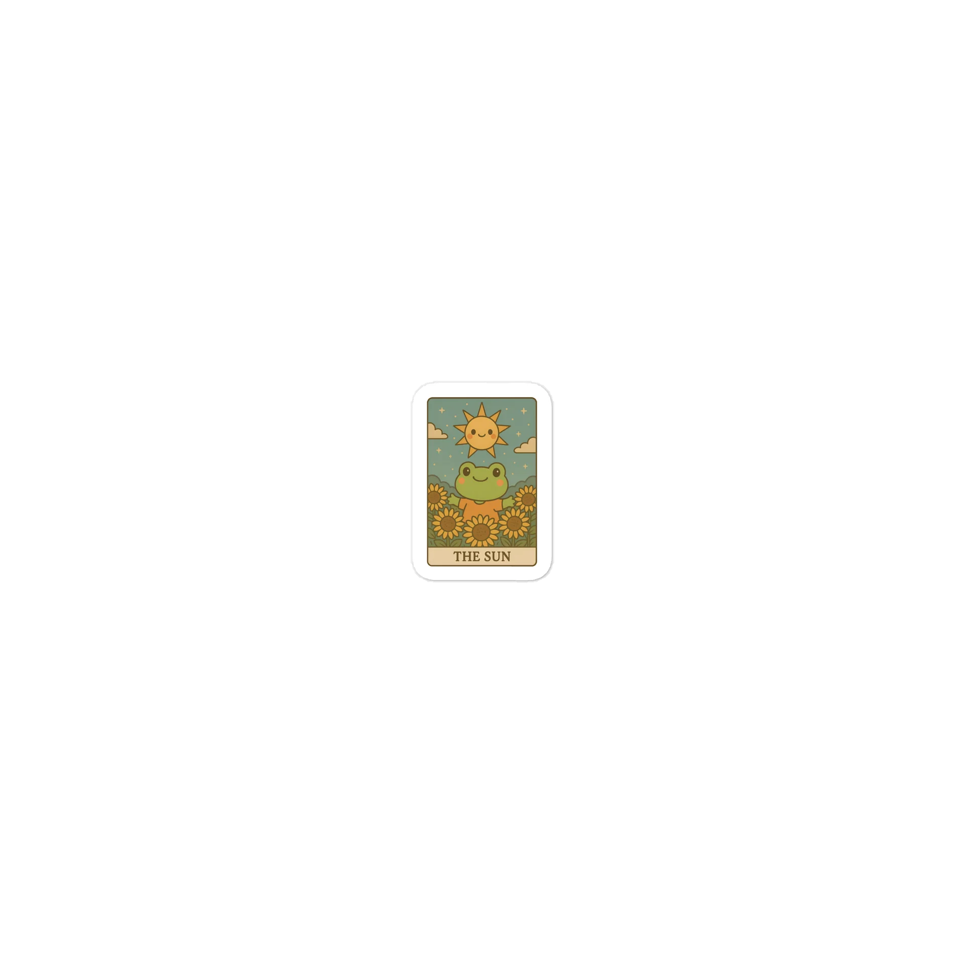 Premium Frog Tarot Card Cutout-style Vinyl Sticker | Featuring Iconic "The Sun" Artwork from the Tarotoads! Collection by Everbright Studio product image (2)