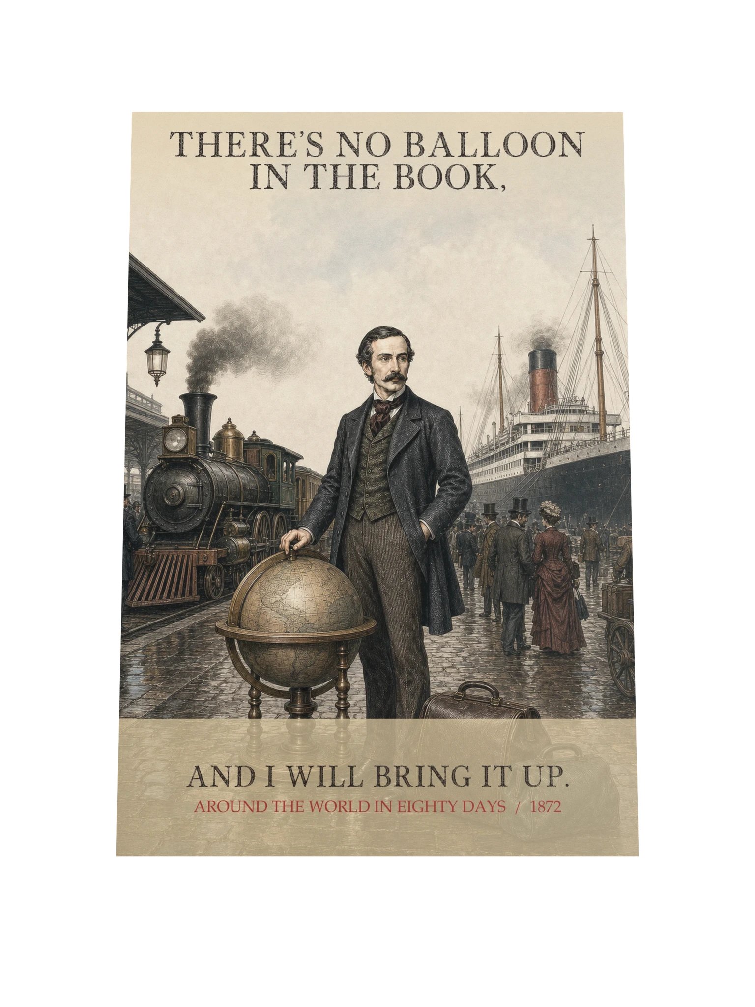 There S No Balloon Book Will Bring -- Around the World in Eighty Days Art Print product image (9)