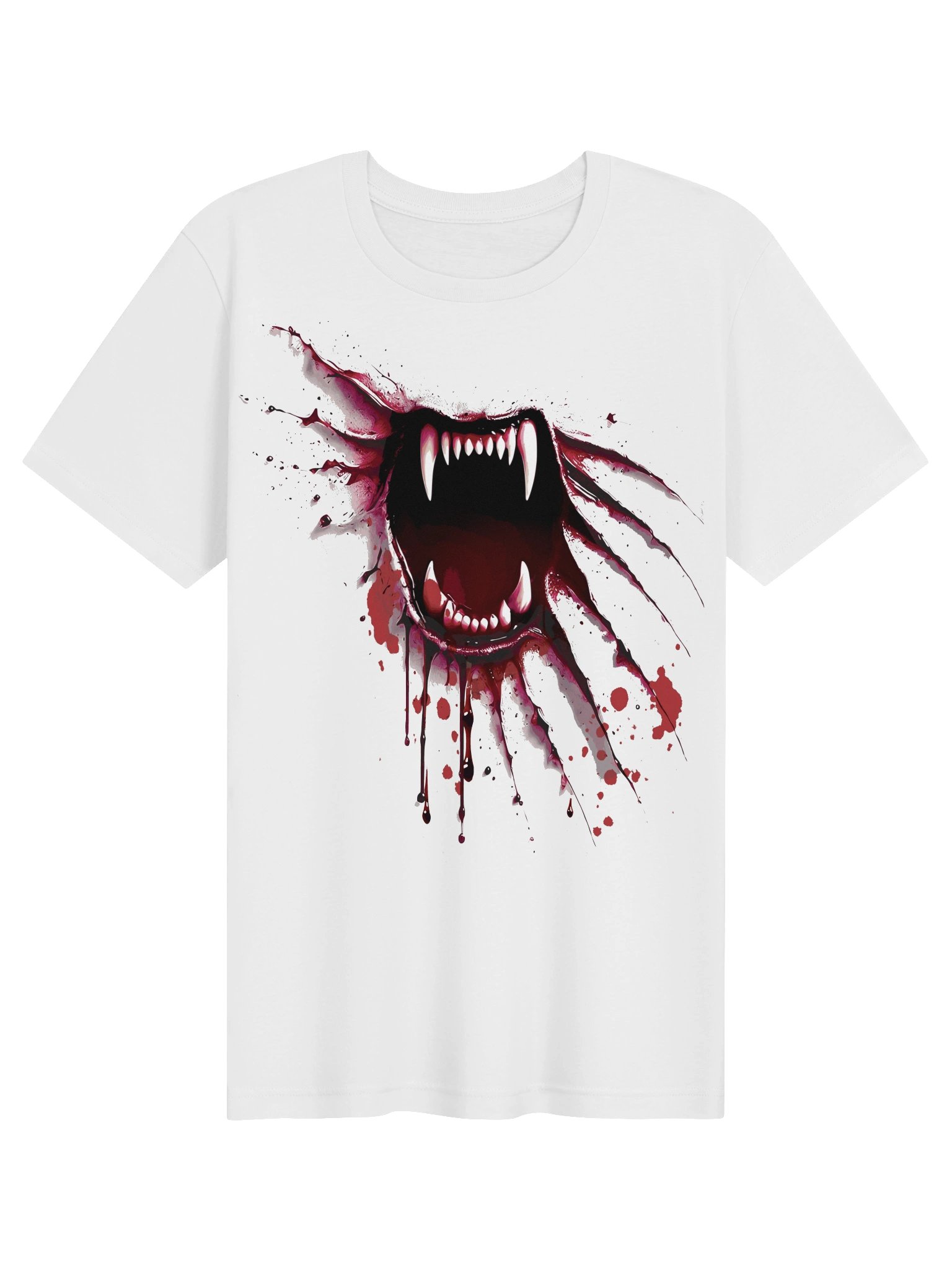 Vampire Fangs Shirt Halloween Horror Blood Splatter product image (1)