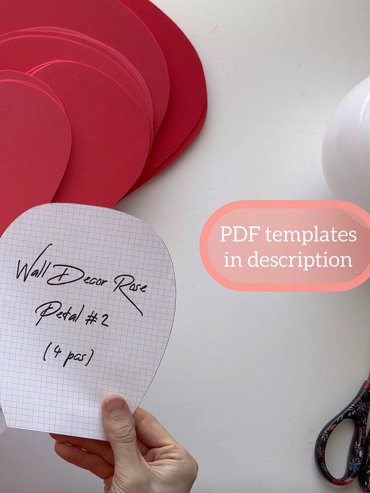 Giant Foam Rose for Wall Decor: Templates + Materials Checklist with links + Video Tutorial on YouTube product image (2)