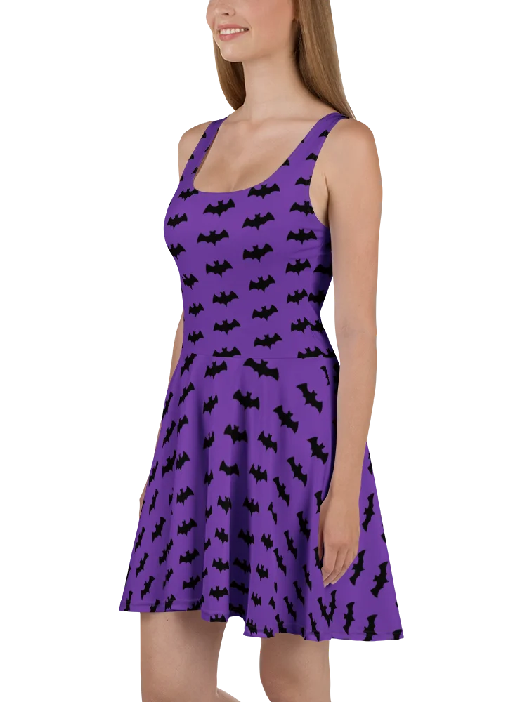 Purple Bats Pattern Dress product image (1)