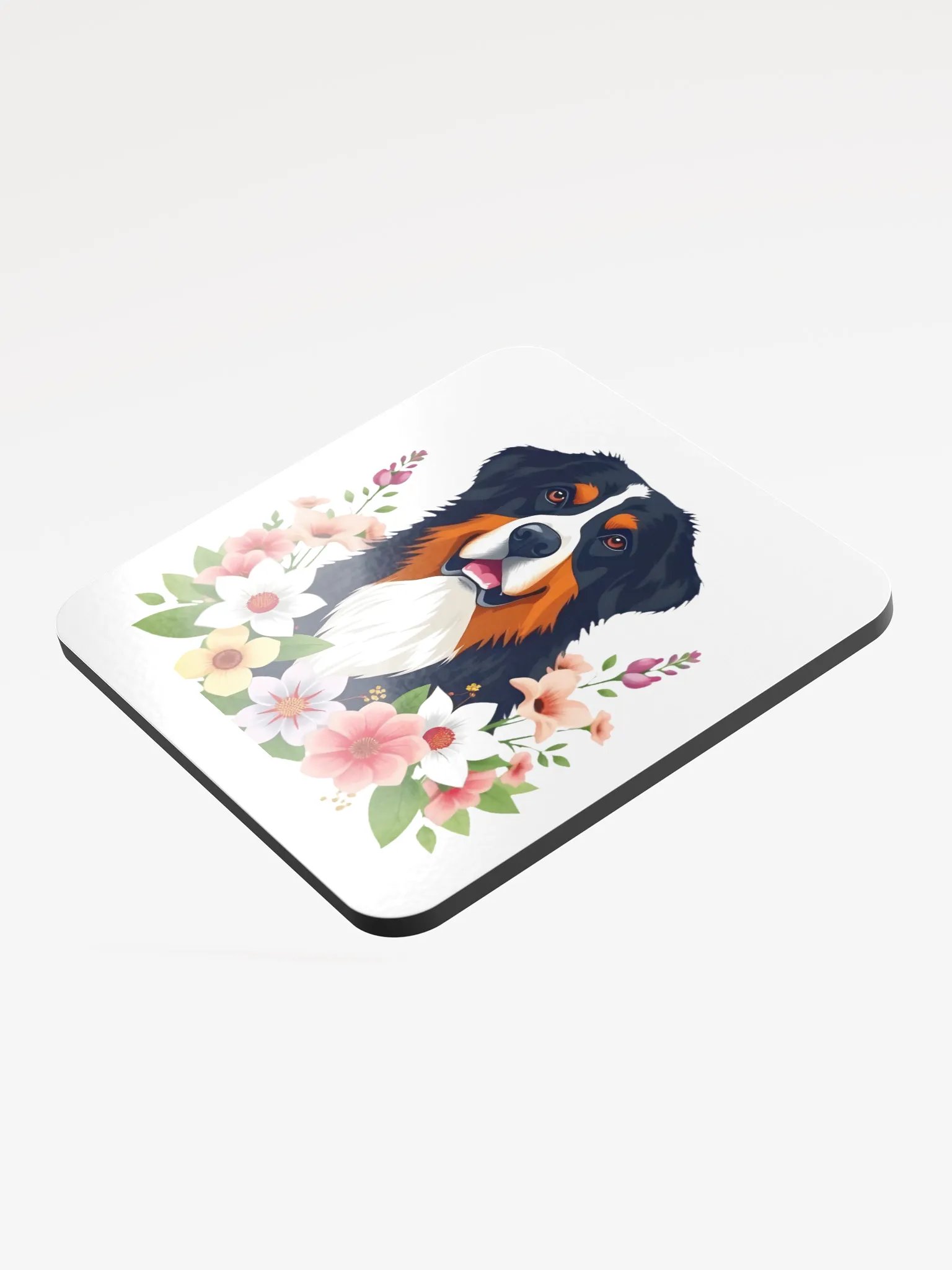 Floral Bernese Mountain Dog Cork Coaster product image (3)