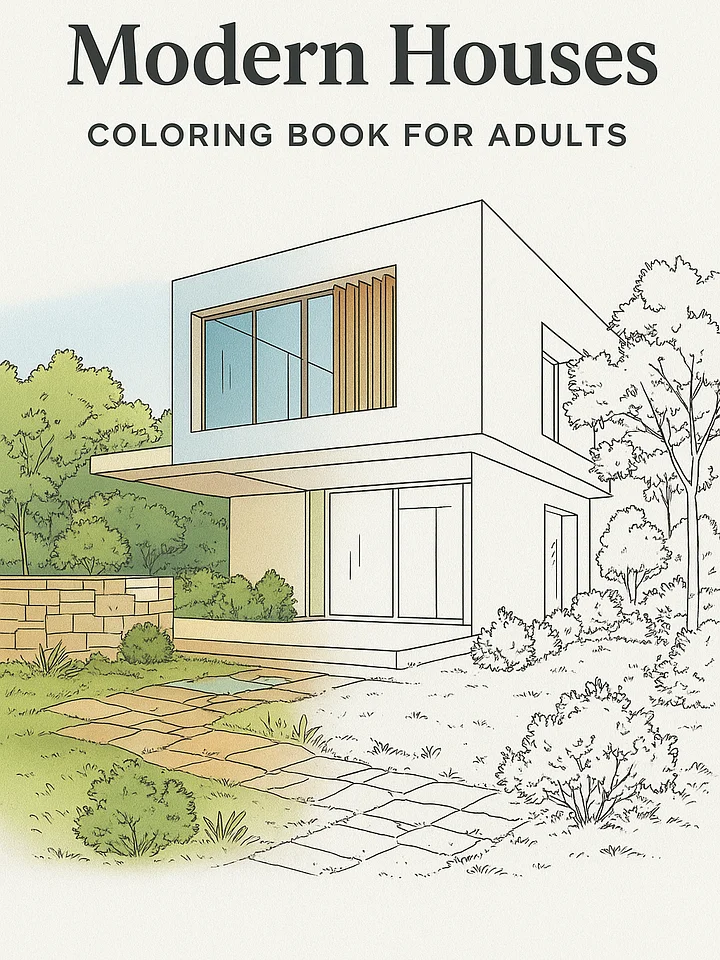 Modern Houses Coloring Book for Adults – Relax, Create & Express | 25 pages product image (1)