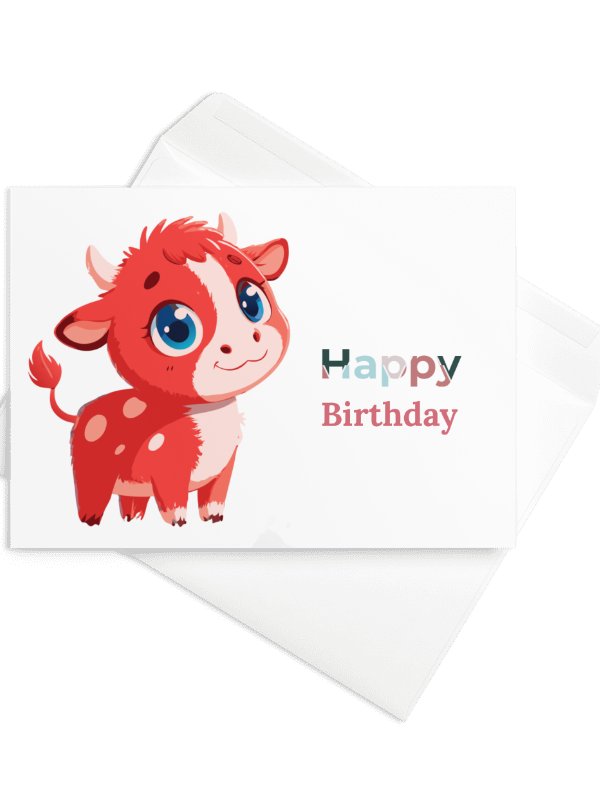Cheerful Calf Birthday Card product image (3)