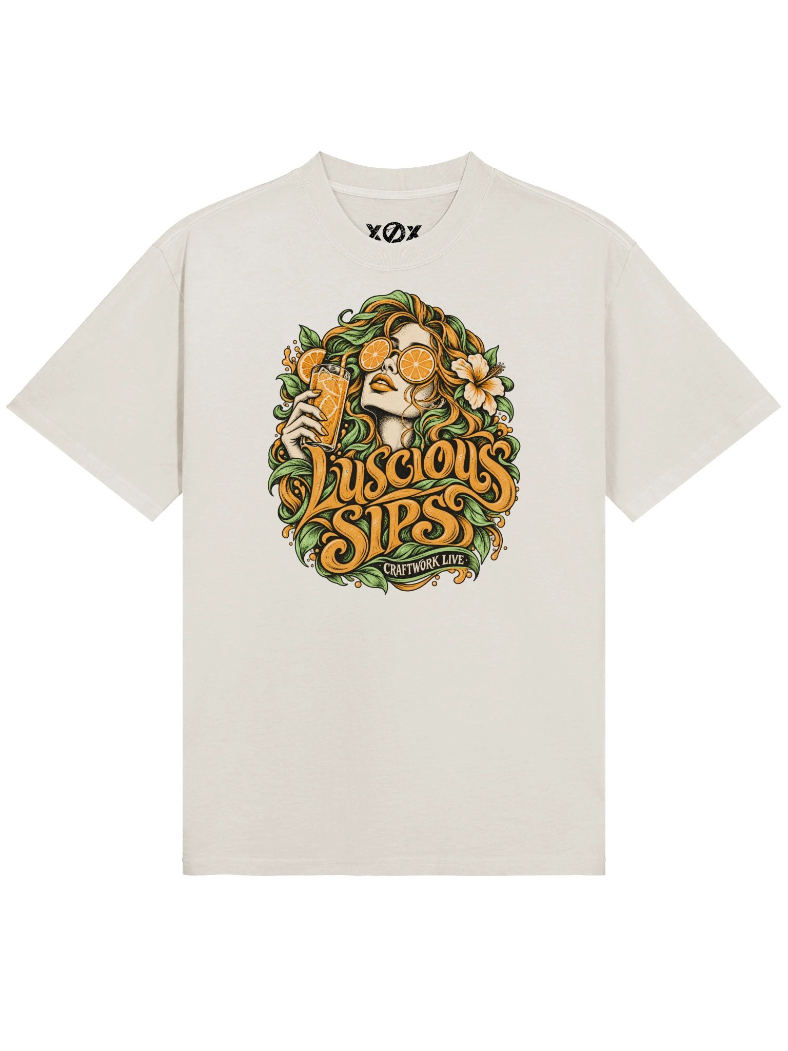 LUSCIOUS SIPS — Women’s Oversized Kombucha Graphic T-Shirt product image (1)