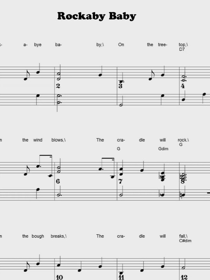 Rockaby Baby - CS - Piano sheet music product image (1)