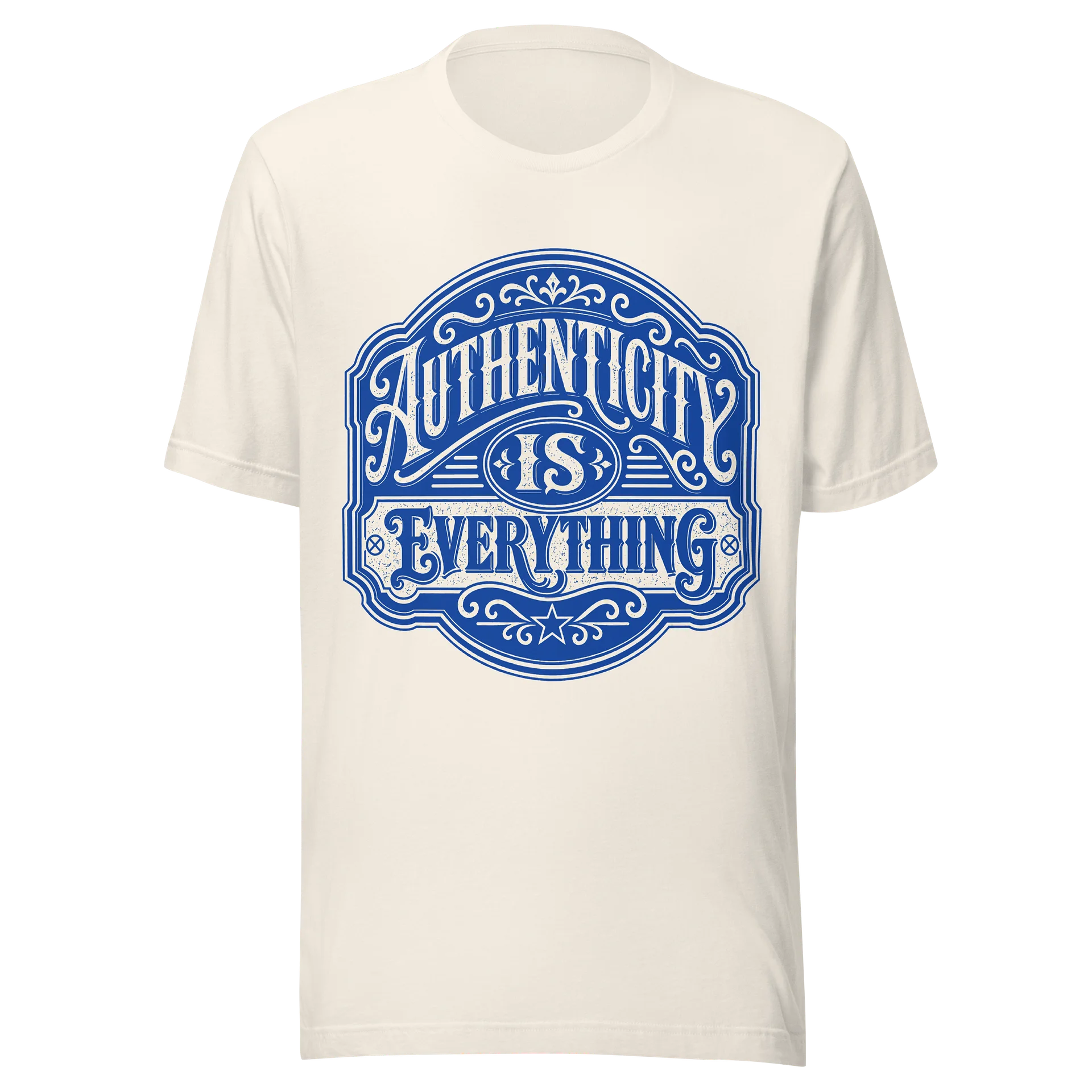 Vintage logo tee cream w/blue product image (1)