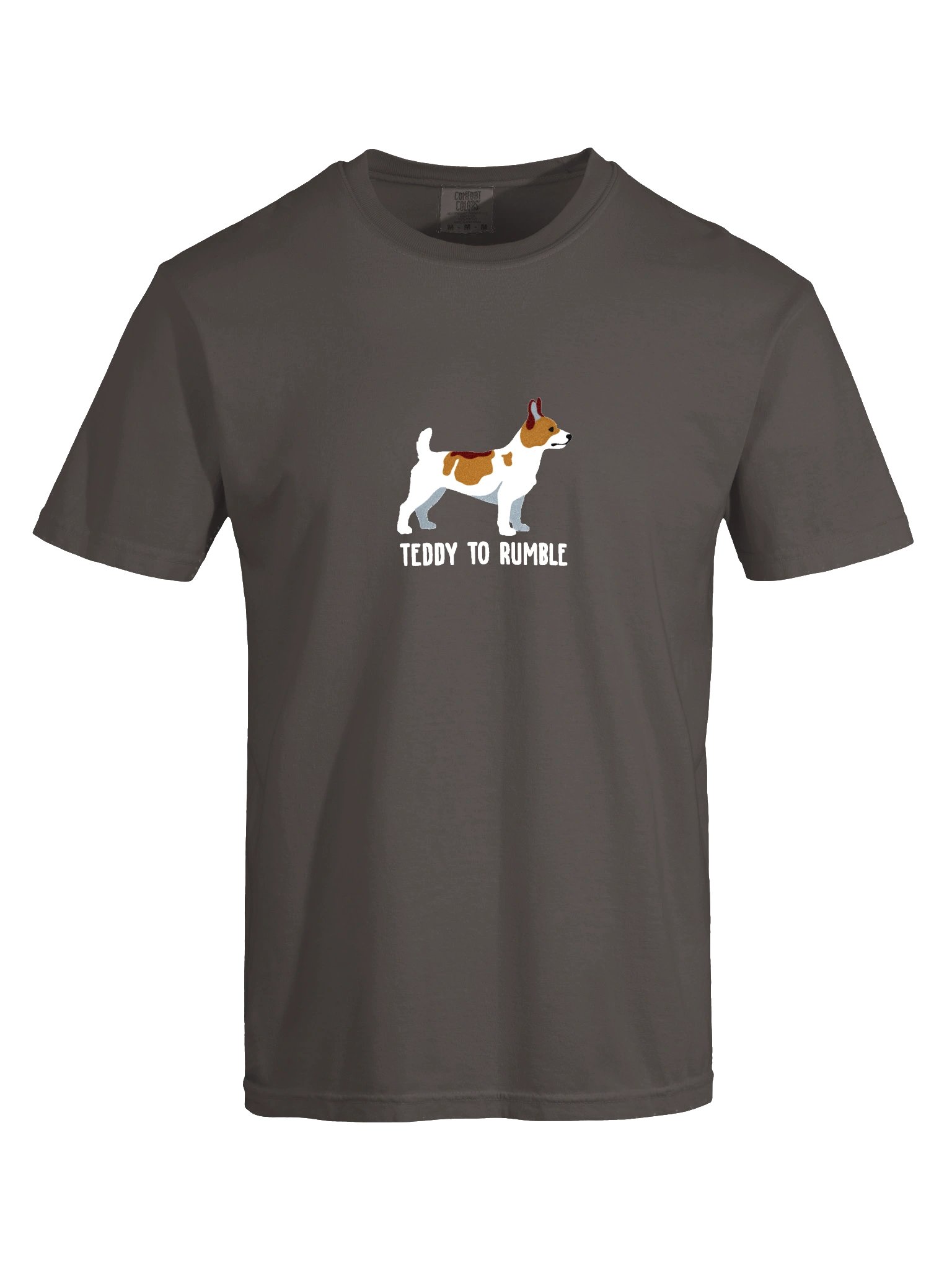 Teddy to Rumble T-Shirt(Embroidered) of a Teddy Roosevelt Terrier(Brown & White) product image (10)