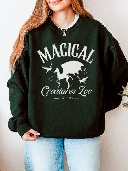 Magical Creatures Zoo Cozy Minimalist Fall Sweathirt for Halloween product image (3)