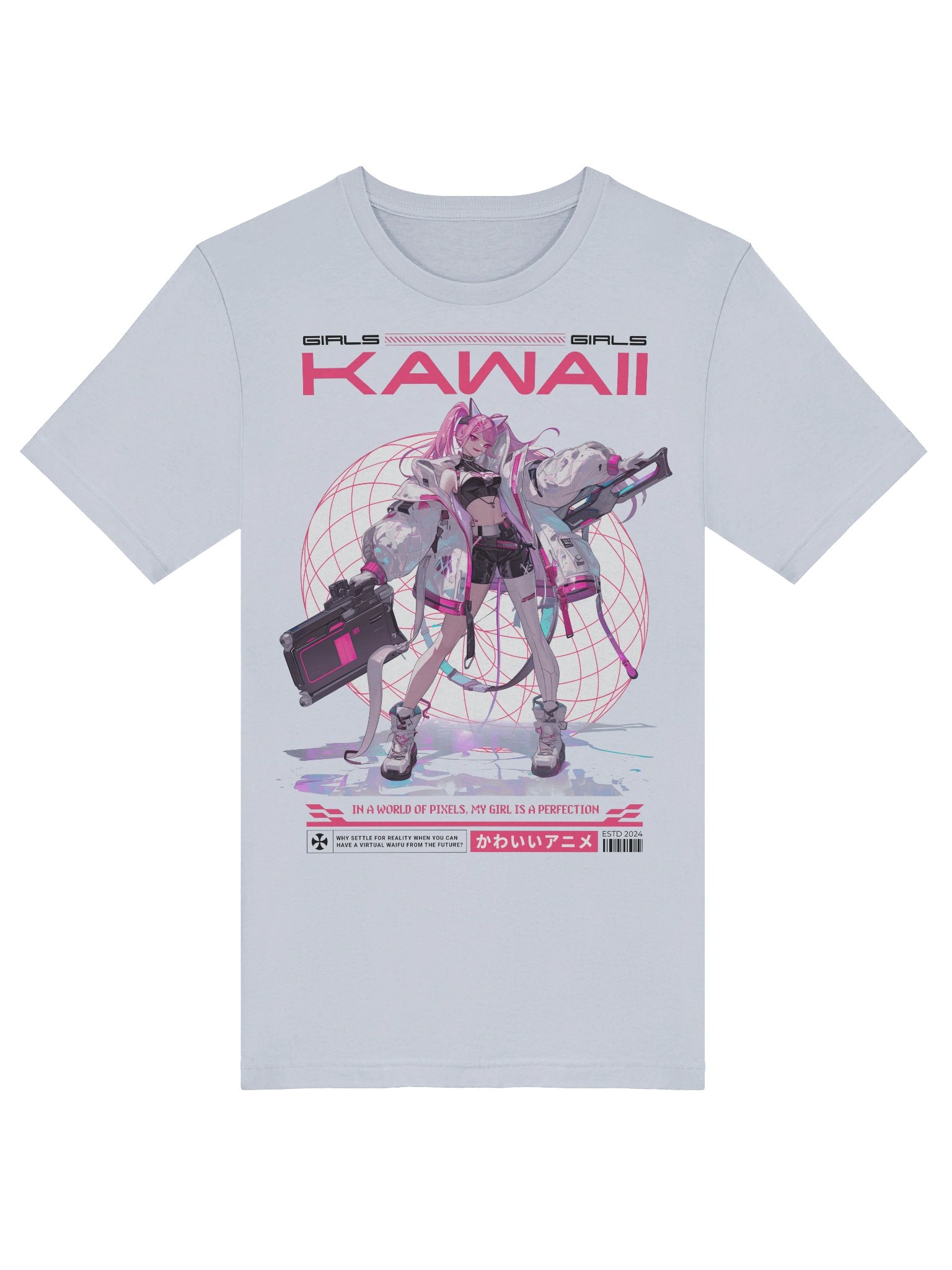Kawaii Japan Anime Girl Y2K Tee Futuristic Fashion Waifu product image (42)