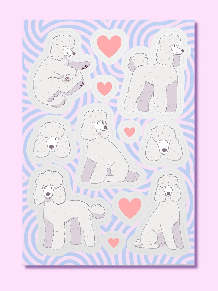 White Poodle Kiss Cut Sticker Sheet product image (1)