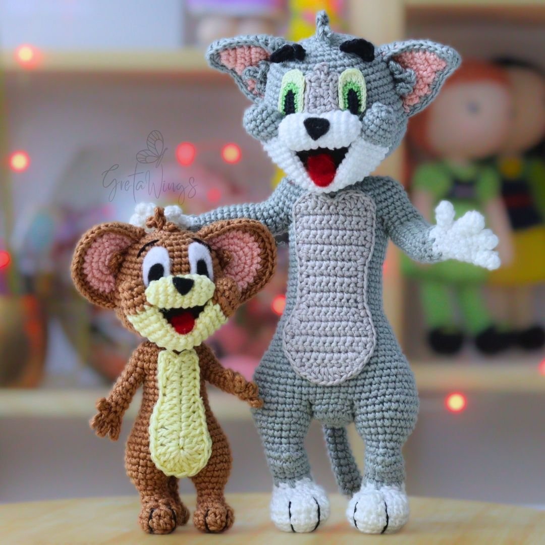 Patrones de ganchillo combinados: Amigurumis de Tom y Jerry (Conjunto de 2 patrones) product image (8)