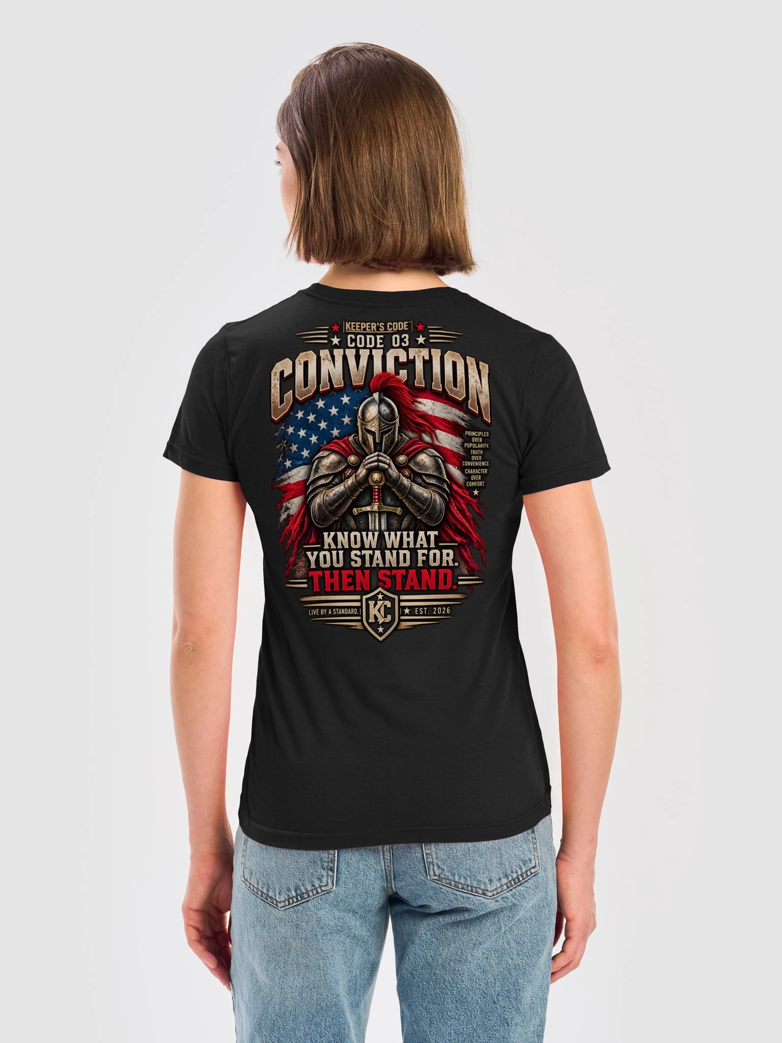 Keeper’s Code™ Women’s CODE 03 Conviction American Warrior T-Shirt product image (8)
