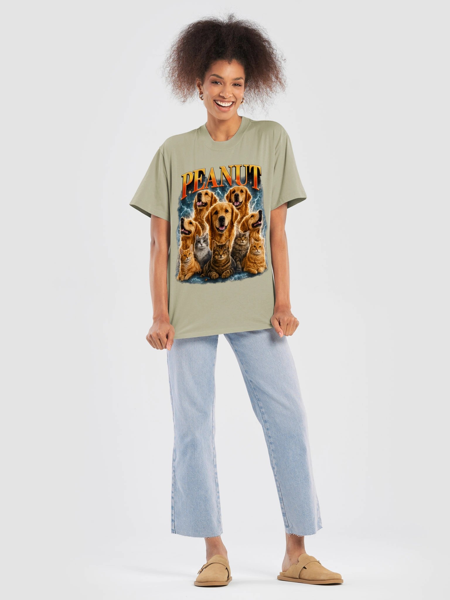 PEANUT – Golden Retriever & Cat Vintage Graphic T-Shirt product image (2)