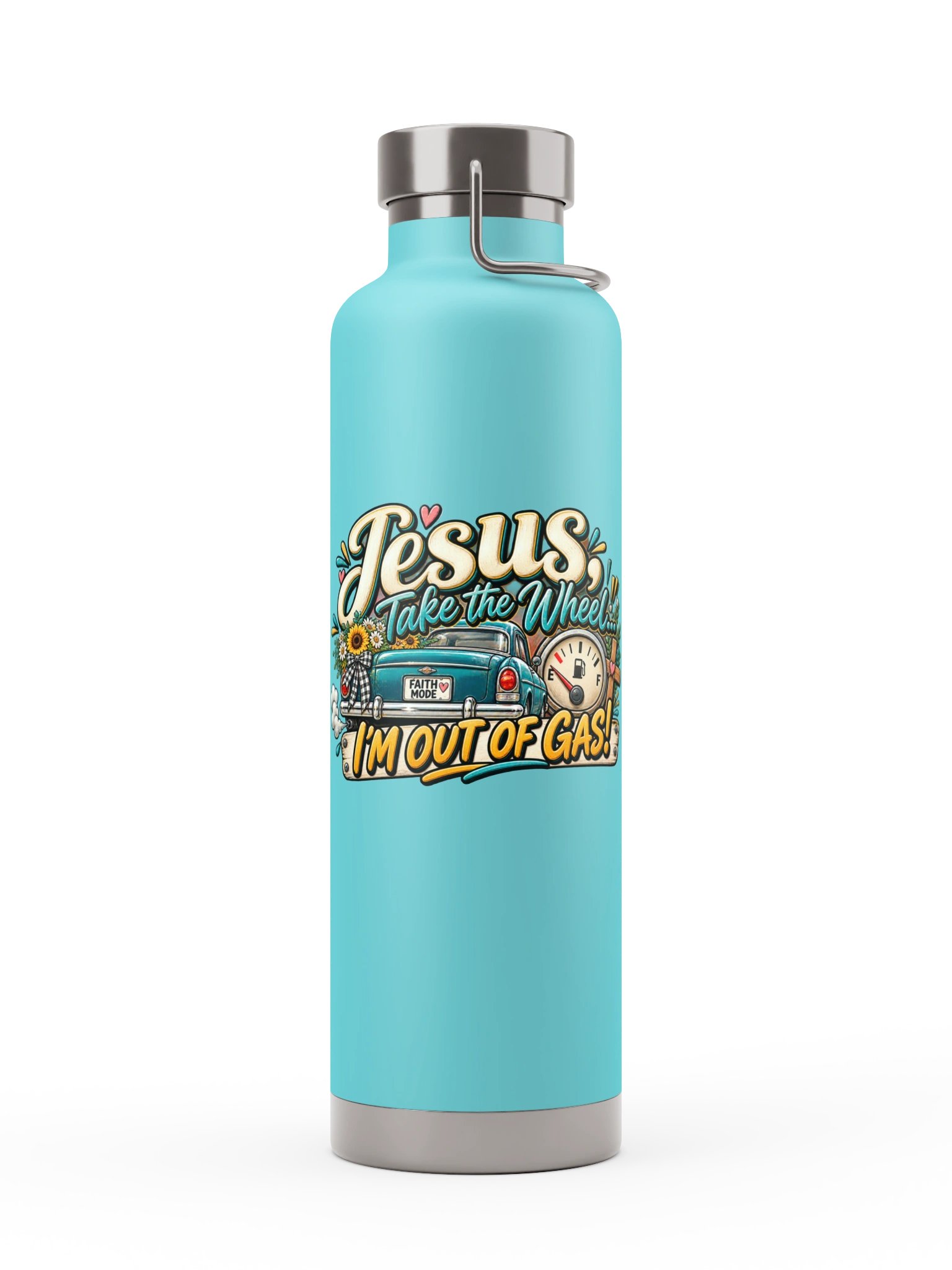 Jesus Take the Wheel I'm Out of Gas Water Bottle product image (1)