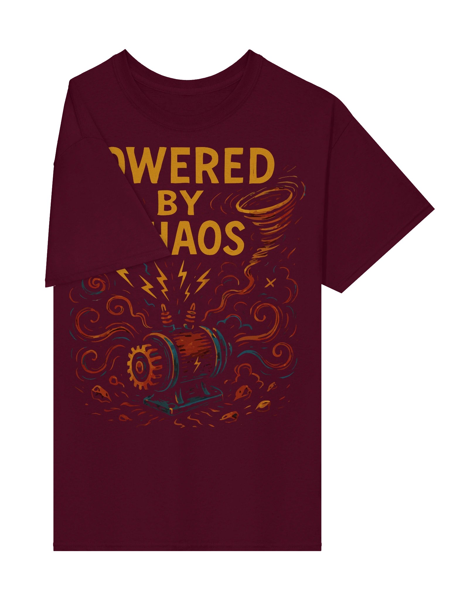 “Powered by Chaos” Retro Energy Burst Tee product image (4)