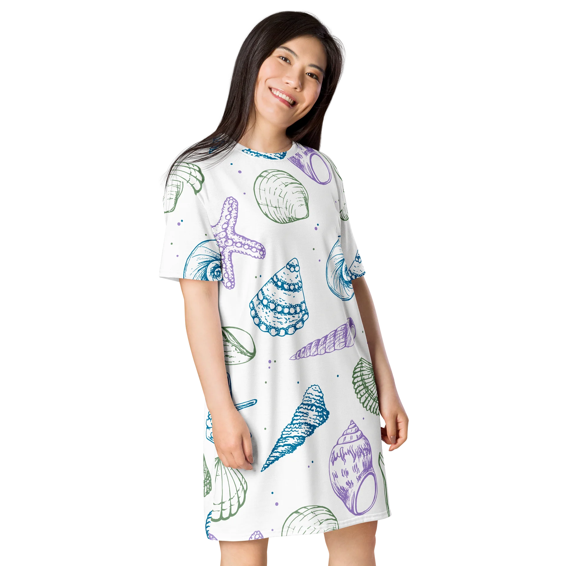 Seaside Whispers T-Shirt Dress product image (4)