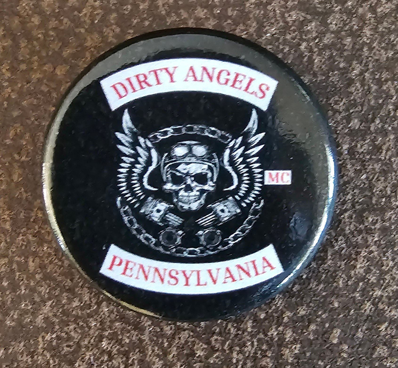 Small Dirty Angels MC Pin (updated logo) - (MMM27 PREORDER ONLY) product image (1)