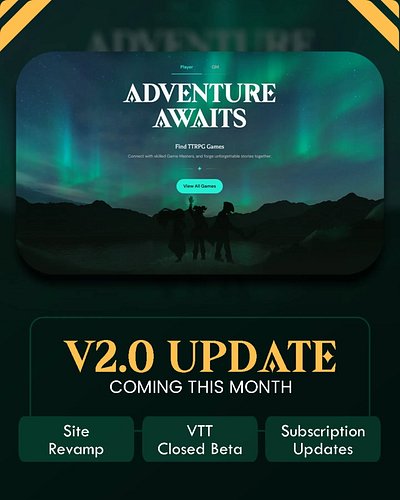 Our site is getting an upgrade:

• This includes a slicker look, cleaner interface, and more focus on TTRPG tool interconnect...