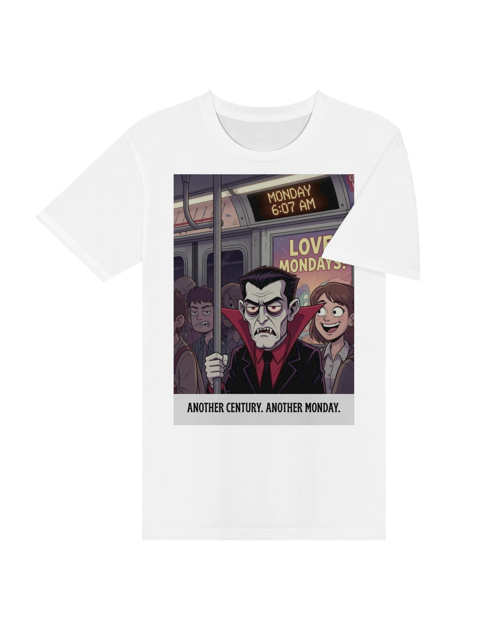 Another Century. Another Monday. Vampire Commute Shirt – Gothic Streetwear Apparel product image (4)