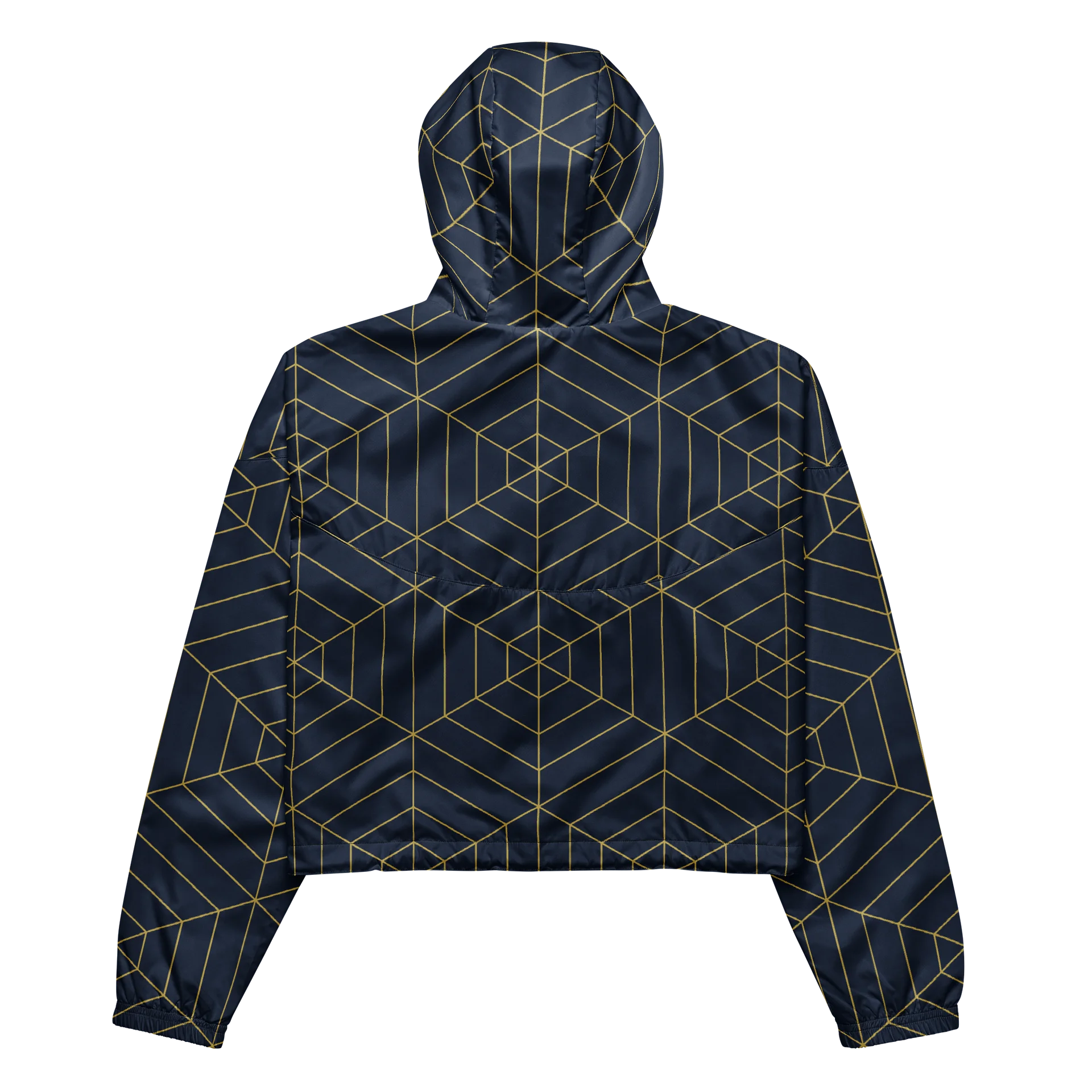 Geometric Gold Grid Cropped Windbreaker product image (5)