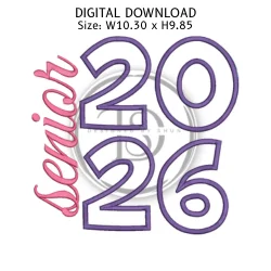 Senior 2026 Applique Embroidery Design product image (1)
