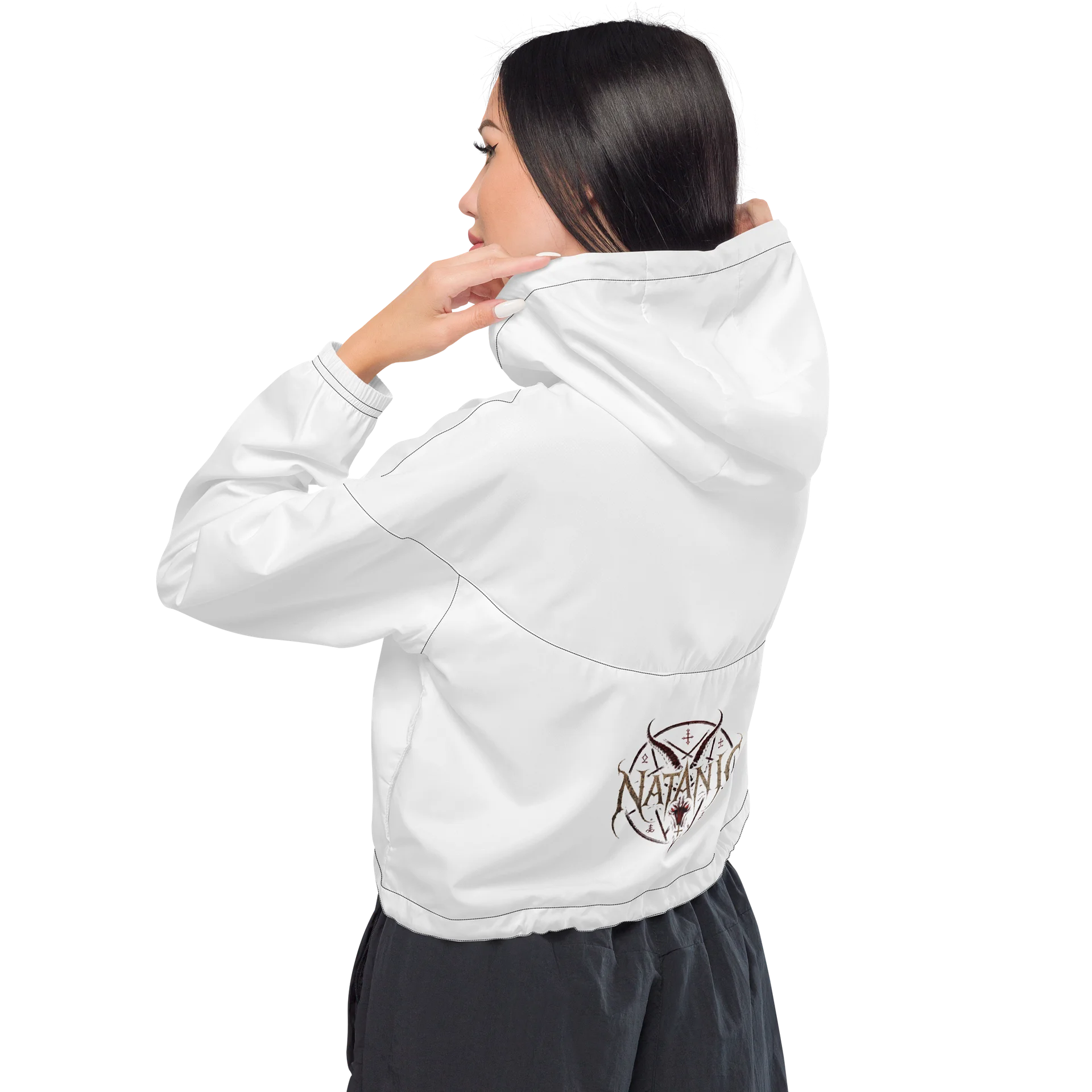 Crimson Goat Pentagram Crop Windbreaker product image (4)