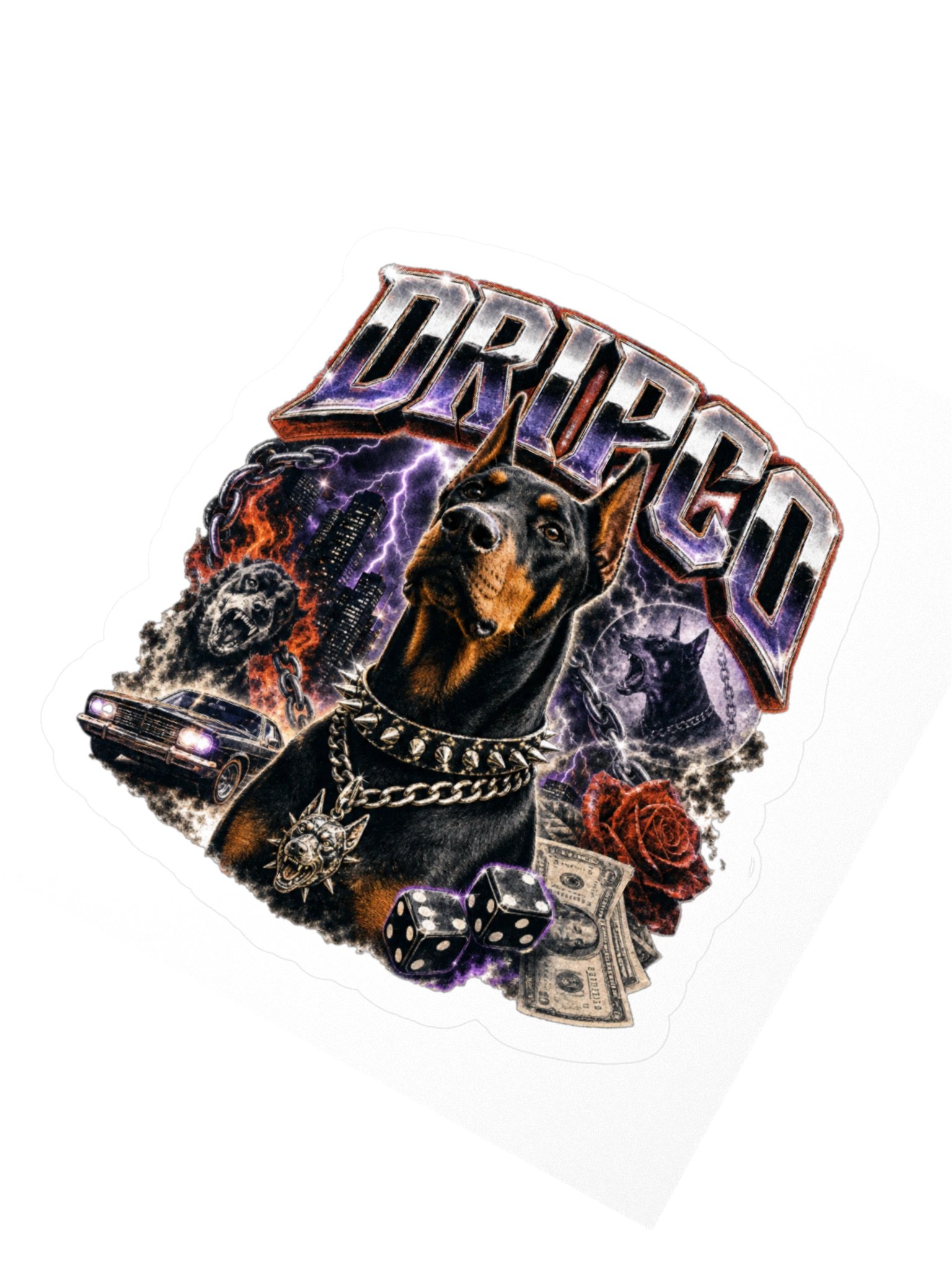 DRIPCO Doberman Street Art Kiss Cut Sticker product image (7)