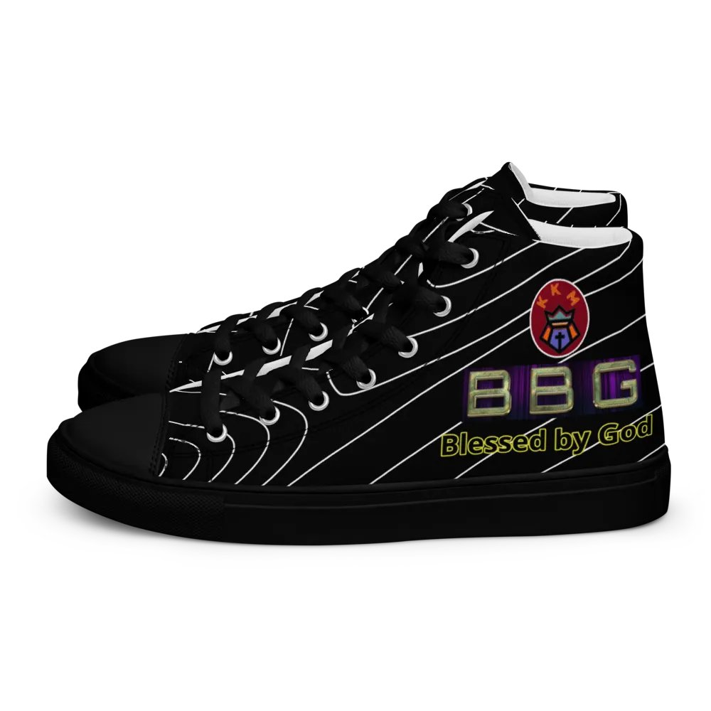 BBG Black Pinstripe High Tops - Black Soles product image (1)