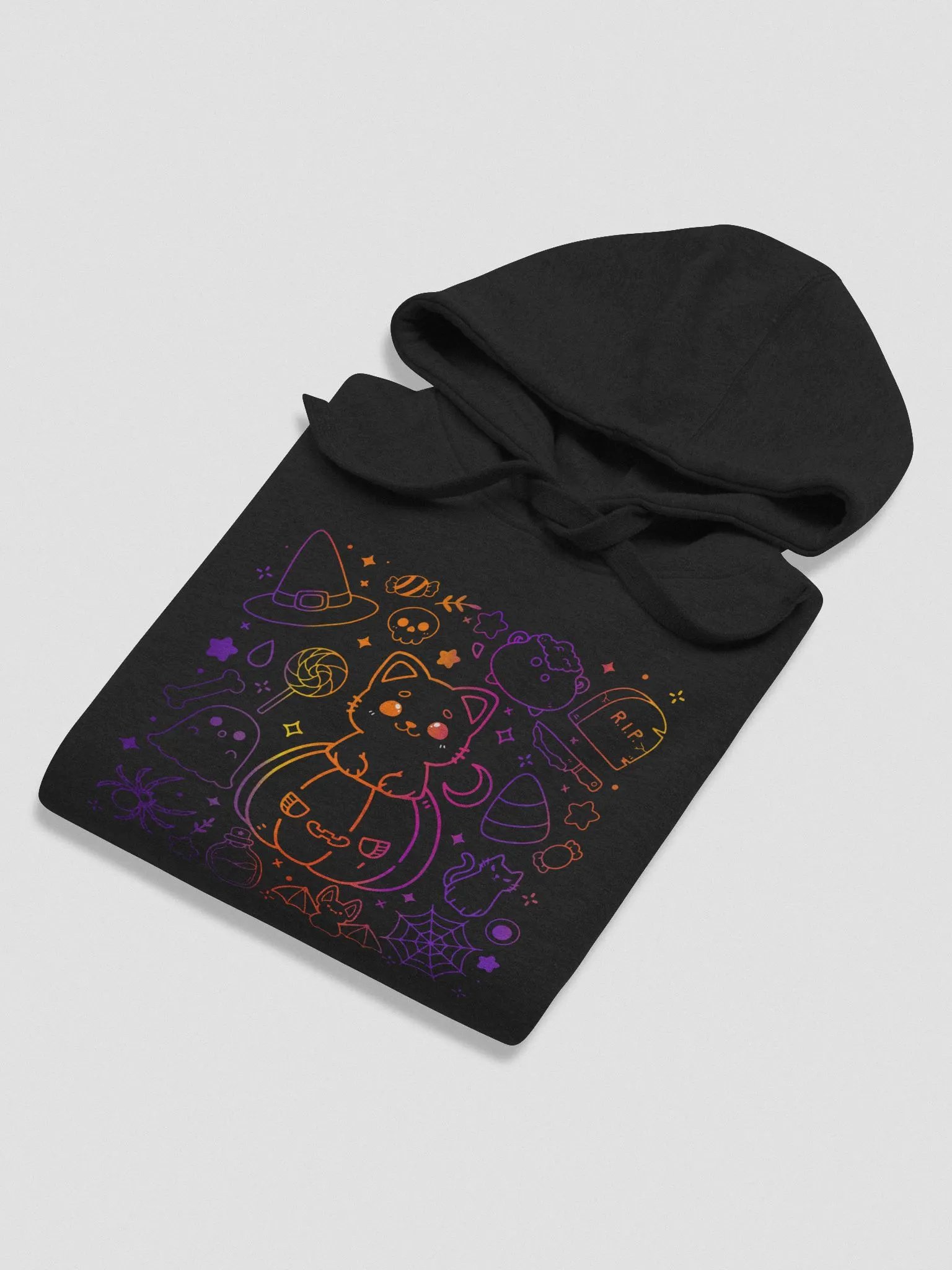 pumpkin cat outline // hoodie product image (3)