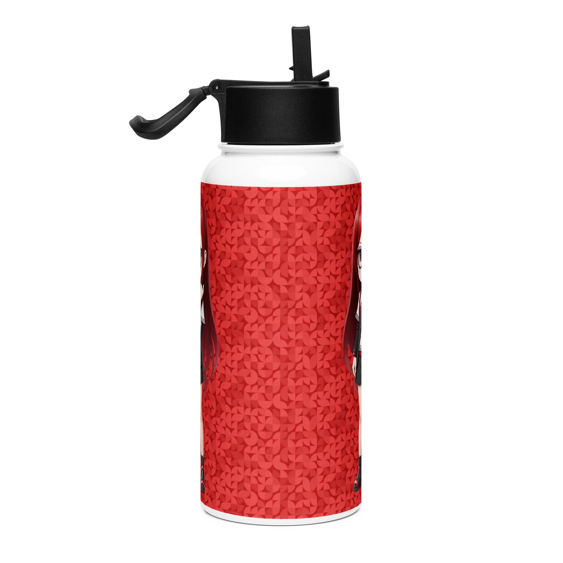 (RED CHIBI) K Stainless Steel Water Bottle with a Straw Lid product image (4)