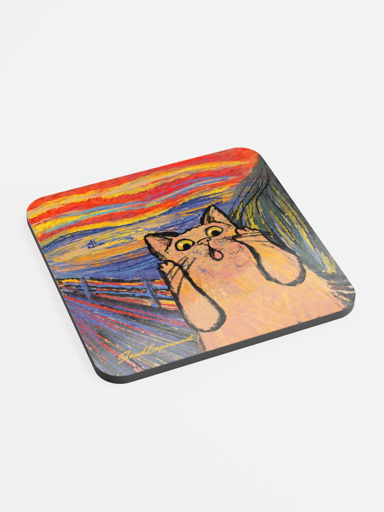 Scream Cat Painting Coaster product image (2)