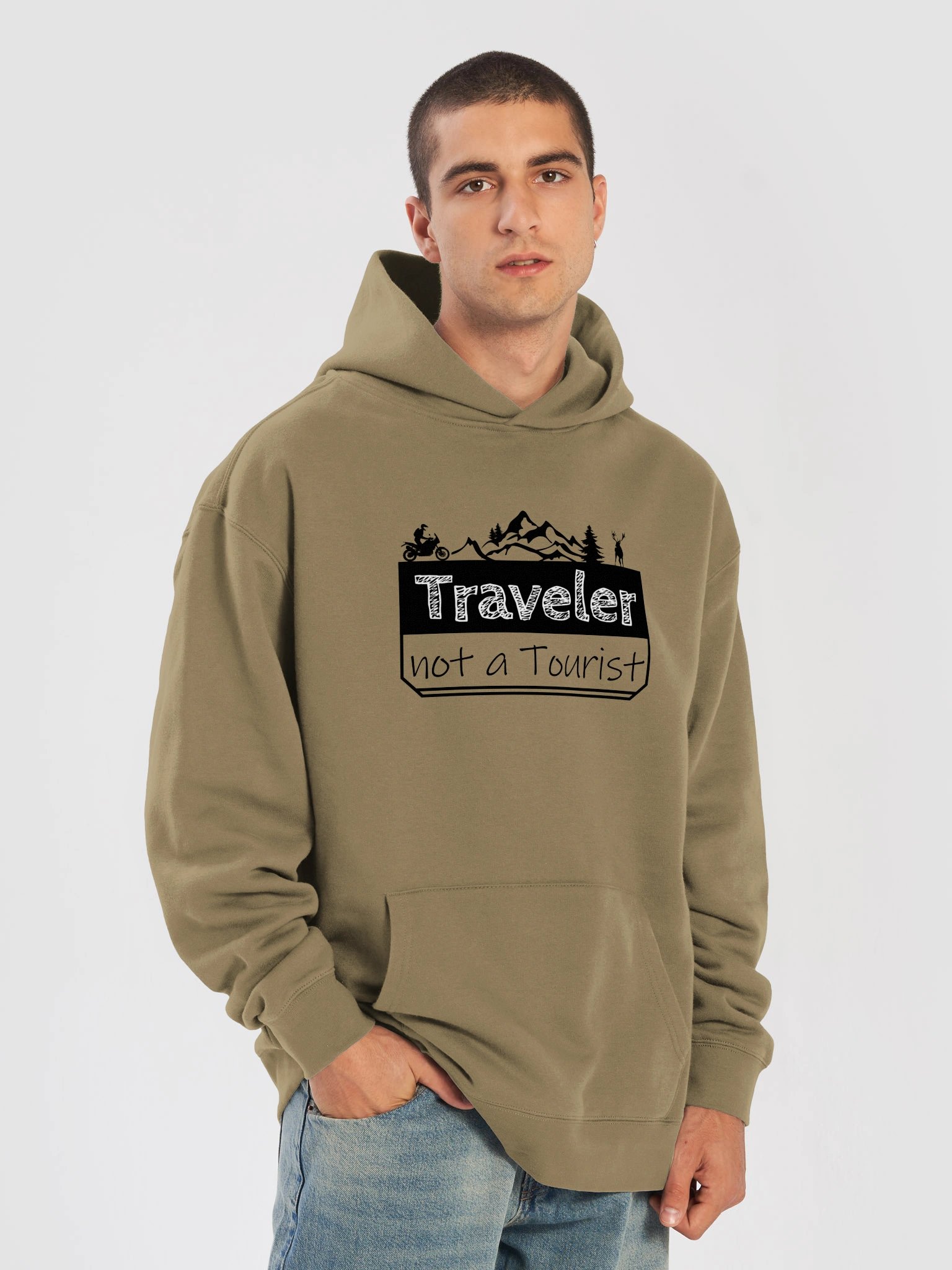 MEN’S Hoodie | Traveler not a Tourist product image (3)