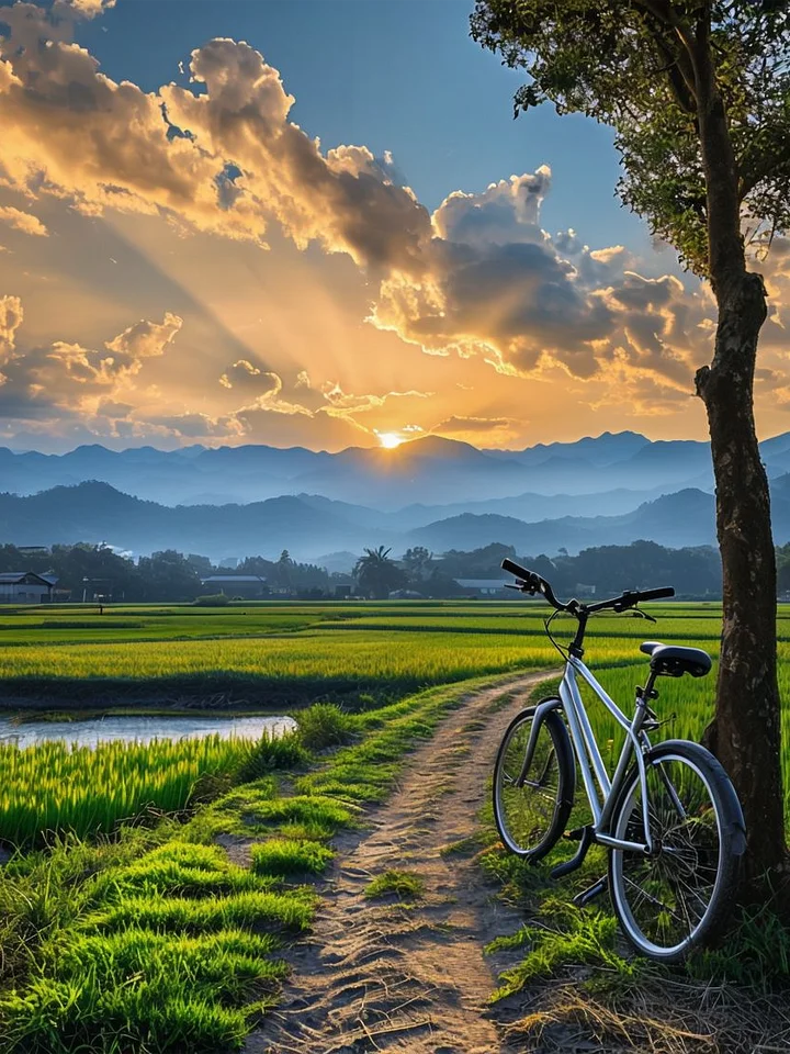 Sunset Bicycle Serenity Poster product image (1)