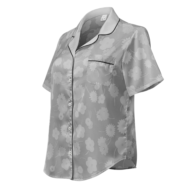 Gray Floral All-Over Print Pajama Top product image (1)