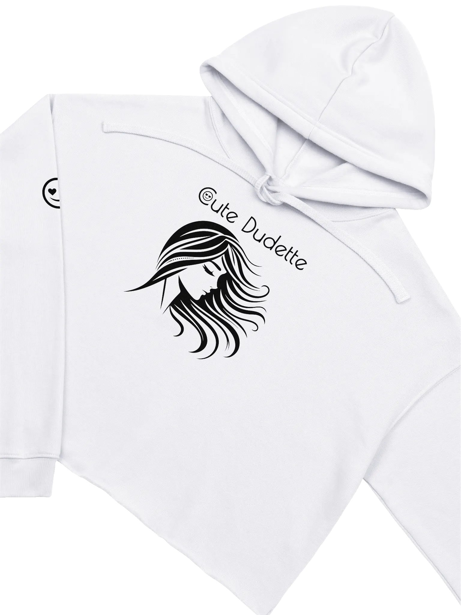 Cute Dudette Women's White Crop Hoodie product image (3)