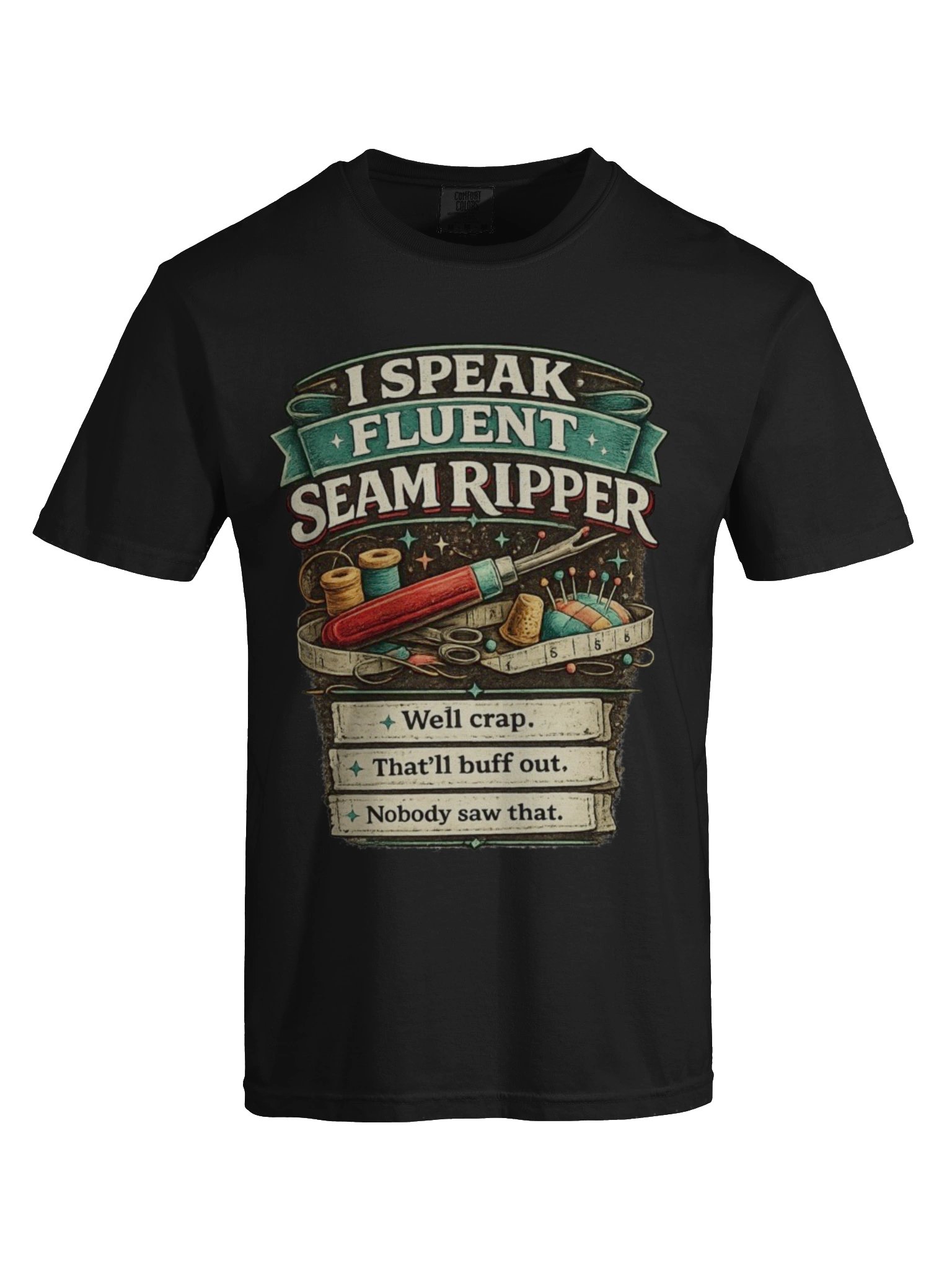 I Speak Fluent SEAM RIPPER — Vintage Sewing Tee product image (5)