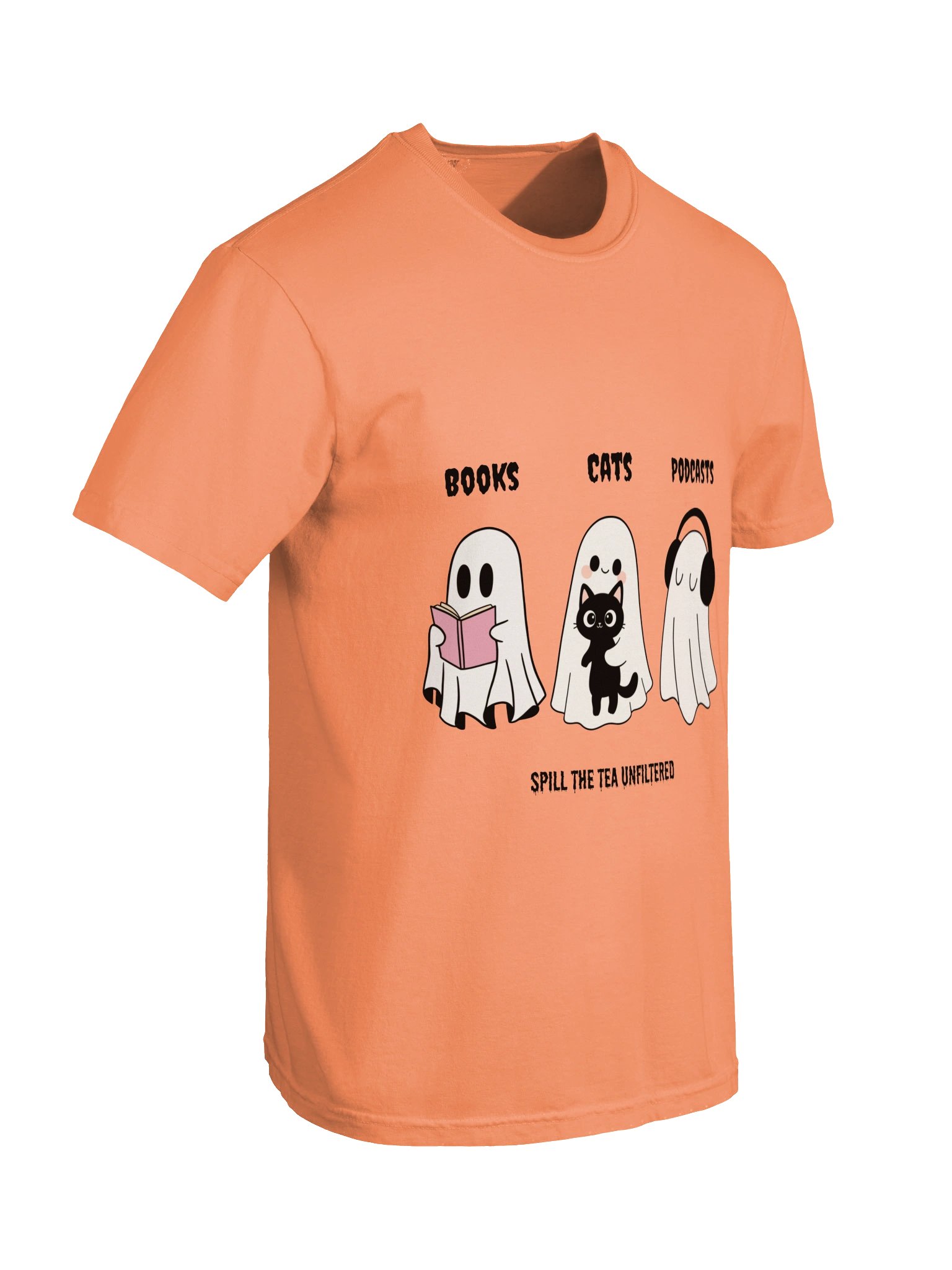 Books Cats Podcasts Halloween Tee product image (10)