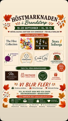 🍂 HÖSTMARKNADEN I BRANDSTORP VÄXER! ❤️

Titta vilka som redan är med, och vi blir fler! 🙌

Den 19–20 september kl. 10–15 fyll...