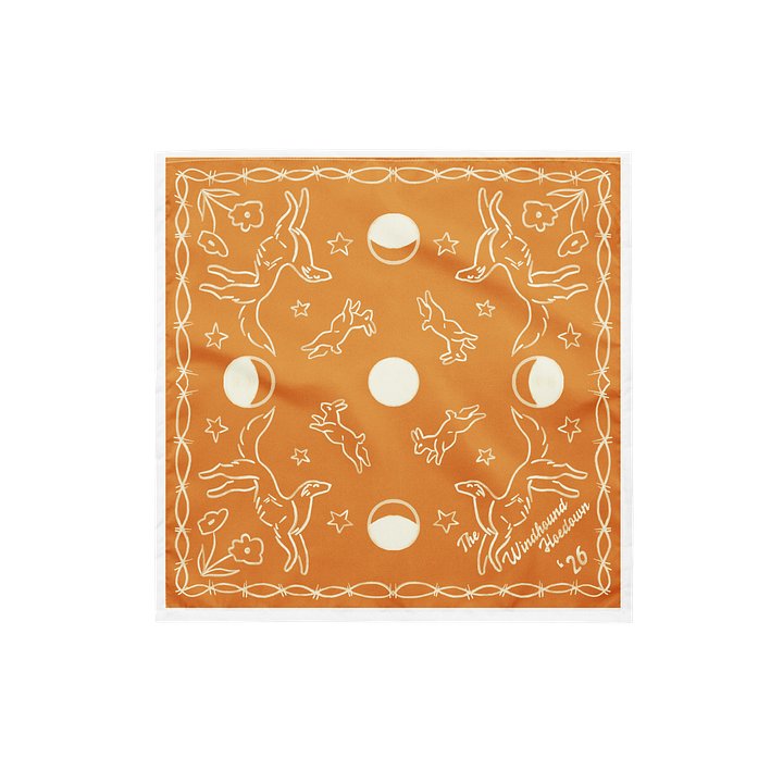 Windhound Hoedown '26 Bandana - White on Marigold product image (1)