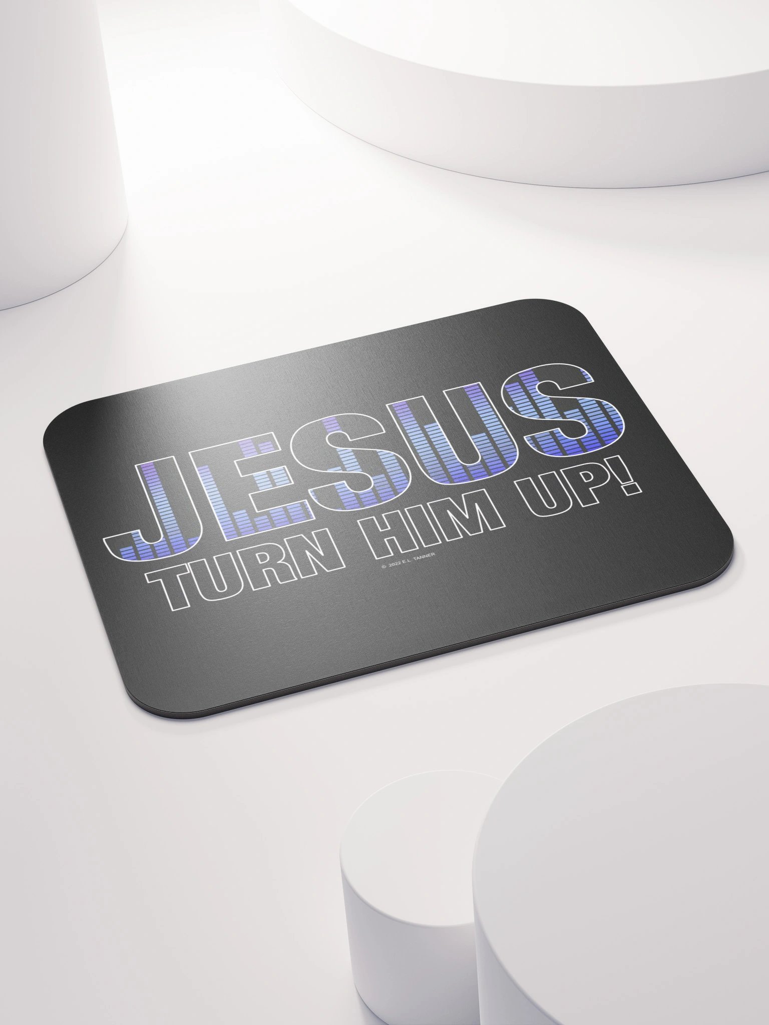 Jesus Turn Him Up, Black Mouse Pad product image (4)