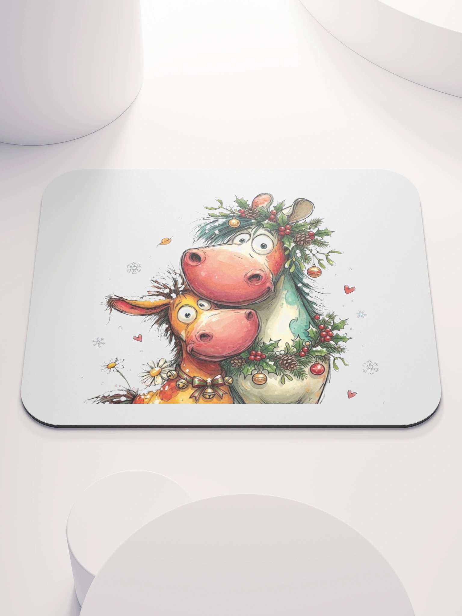 Whimsical Christmas Horses Mouse Pad product image (1)