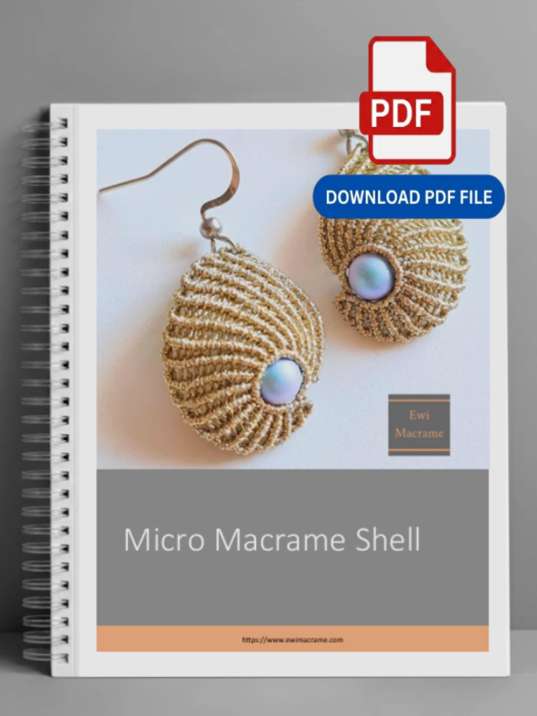 Micro Macrame Shell Earrings – Photo & Video Tutorial product image (1)