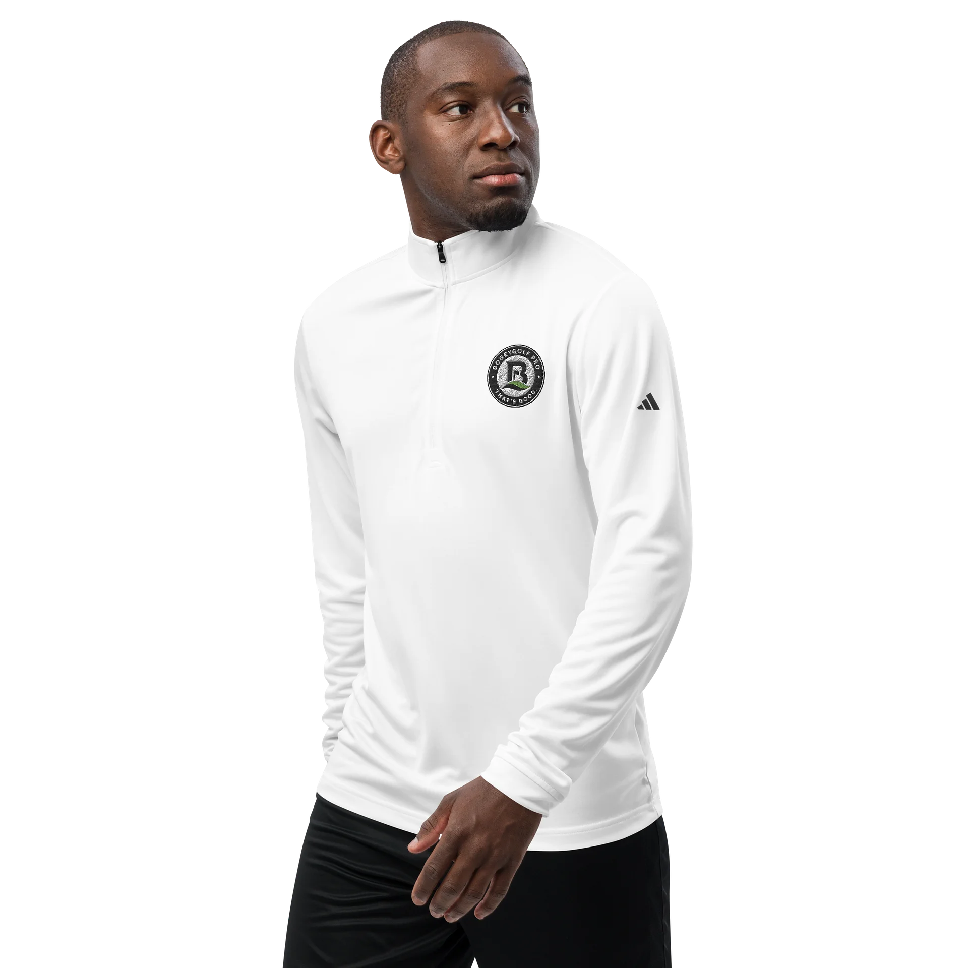 White Adidas Quarter Zip product image (5)